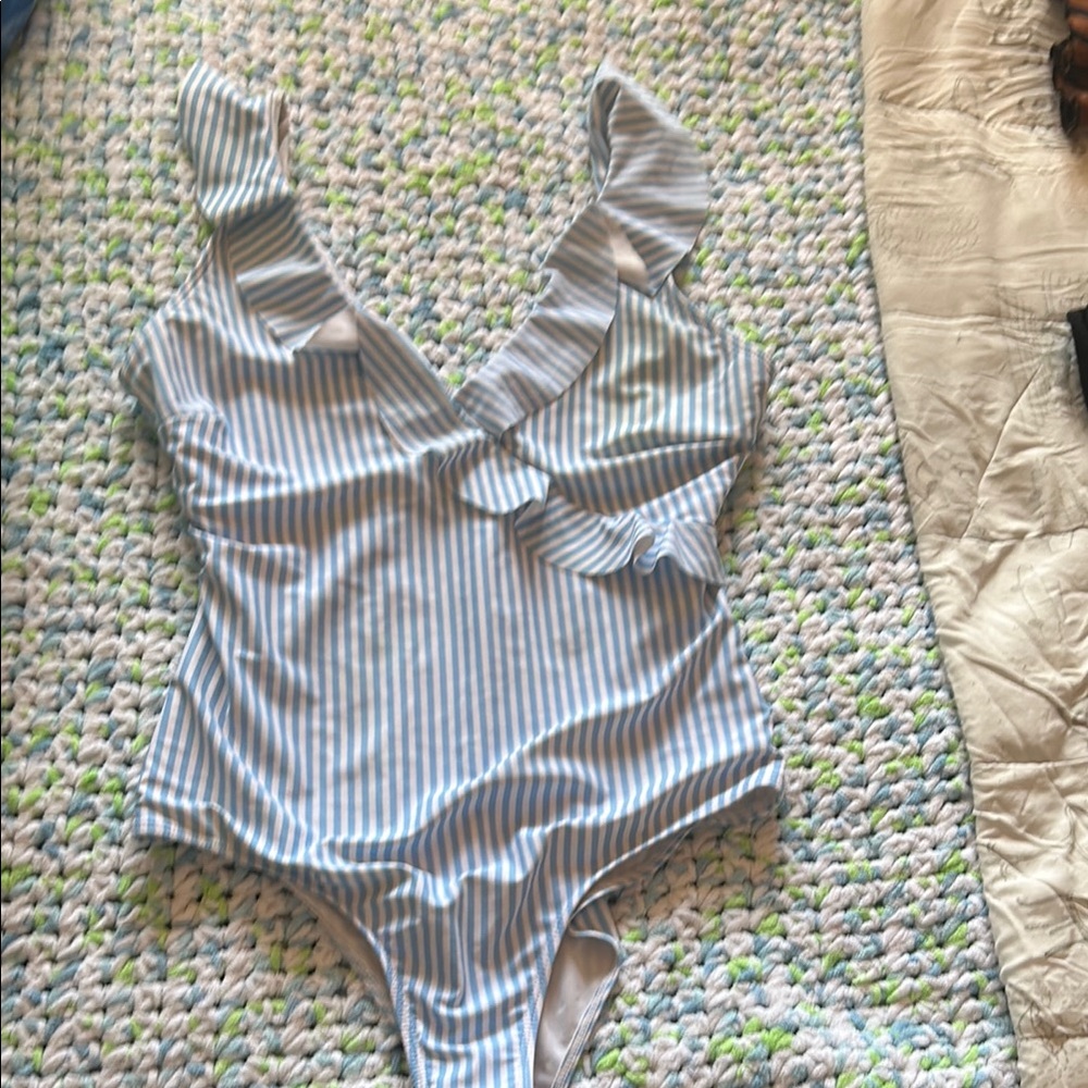 Striped Blue and White Womens  One Piece